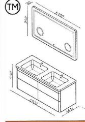 Lineart Efes 121 cm Banyo Dolabı + Ledli Ayna