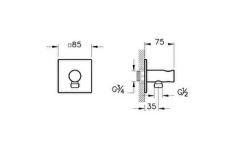 Vitra A4283229 Suit Ankastre El Duşu Çıkışı, Bakır