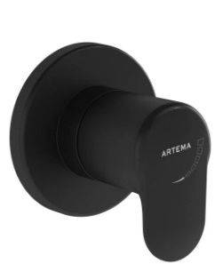 Artema Root Round A4273036 Ankastre Stop Valf, Sıva Üstü, Mat siyah