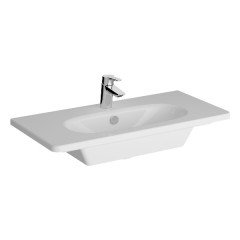 Vitra Root Groove 69259 Lavabo Dolabı, Çift Çekmeceli, Dar, 80 Cm, Mat Lacivert, Yuvarlak Lavabolu