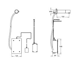 Artema A47046 Aquasee Duv. Ankastre Fot. Lav. Batar. (Çift Su Girişli - Elektrikli) Krom