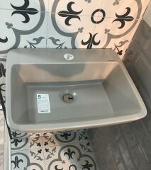 Smanni Dora Lavabo Asma ve Tezgah Üstü 50x40 cm Gri