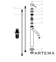 Artema A4353424 Minimax Round Çanak Lavabo Bataryası,Fırçalı Bakır
