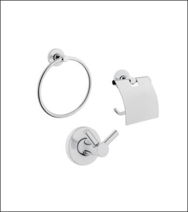 Vitra A44202 Base 100 Banyo Aksesuar Seti, 3'lü, Krom