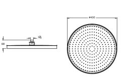 Vitra A45920 Prime Round Duş Başlığı (1F) (400 Mm) Krom