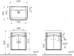 Vitra 65870 Sento Lavabo Dolabı 65 Cm Kapaklı Mat Fiyord Yeşili