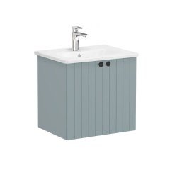 Vitra Root Groove 69271 Lavabo Dolabı, Kapaklı, 60 Cm, Mat Fiyord Yeşili, Yuvarlak Lavabolu