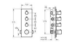 Artema A47189 Aquaheat S5 Ankastre Banyo/Duş Bataryası (5 Yollu Yönlendirici)
