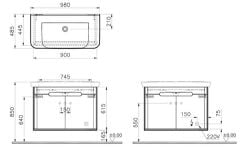 Vitra 65872 Sento Lavabo Dolabı 100 Cm Kapaklı Mat Fiyord Yeşili
