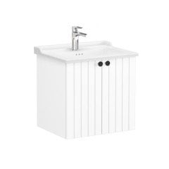 Vitra Root Groove 69275 Lavabo Dolabı, Kapaklı, 60 Cm, Mat Beyaz, Klasik Lavabolu