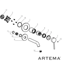 Artema A43549 Minimax Round Ankastre Lavabo Bataryası Uzun,Krom