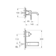 Artema A4248723 Suit U Ankastre Lavabo Bataryası Altın (Sıva Üstü Grubu)