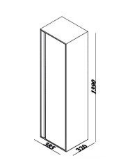 Lineart Icon Boy Dolabı Beyaz