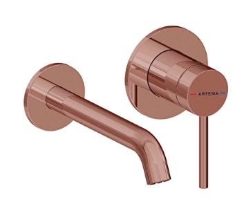 Artema A4354929 Minimax Round Ankastre Lavabo Bataryası Uzun,Soft Bakır