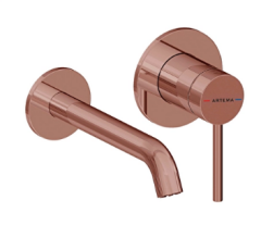 Artema A4354929 Minimax Round Ankastre Lavabo Bataryası Uzun,Soft Bakır