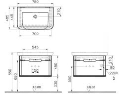 Vitra 65874 Sento Lavabo Dolabı 80 Cm Tek Çekmeceli Mat Fiyord Yeşili