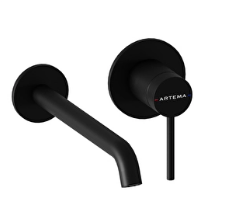 Artema A4354936 Minimax Round Ankastre Lavabo Bataryası Uzun,Mat Siyah
