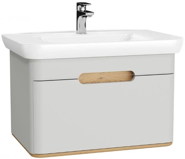 Vitra 65986 Sento Lavabo Dolabı 80 Cm Tek Çekmeceli Mat Açık Gri