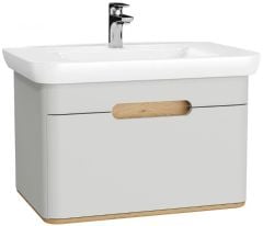Vitra 65986 Sento Lavabo Dolabı 80 Cm Tek Çekmeceli Mat Açık Gri