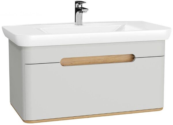 Vitra 65987 Sento Lavabo Dolabı 100 Cm Tek Çekmeceli Mat Açık Gri
