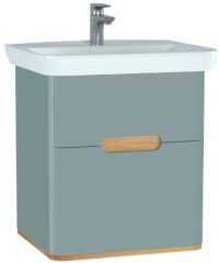 Vitra 65876 Sento Lavabo Dolabı 65 Cm Çift Çekmeceli Mat Fiyord Yeşili