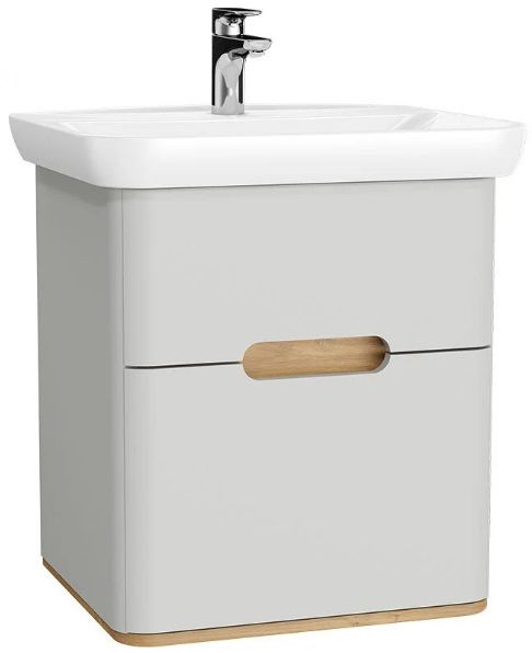 Vitra 65988 Sento Lavabo Dolabı 65 Cm Çift Çekmeceli Mat Açık Gri