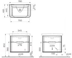 Vitra 65877 Sento Lavabo Dolabı 80 Cm Çift Çekmeceli Mat Fiyord Yeşili