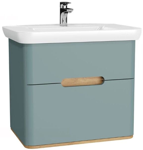 Vitra 65877 Sento Lavabo Dolabı 80 Cm Çift Çekmeceli Mat Fiyord Yeşili