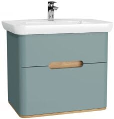 Vitra 65877 Sento Lavabo Dolabı 80 Cm Çift Çekmeceli Mat Fiyord Yeşili