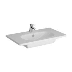 Vitra Root Groove 69289 Lavabo Dolabı, Kapaklı, 80 Cm, Mat Beyaz, Yuvarlak Lavabolu