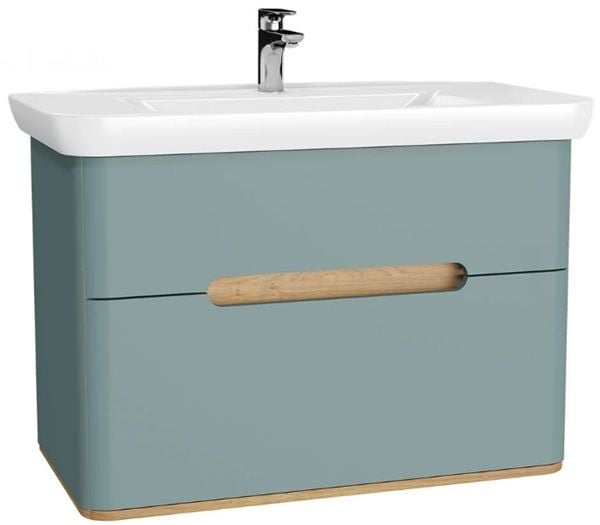 Vitra 65878 Sento Lavabo Dolabı 100 Cm Çift Çekmeceli Mat Fiyord Yeşil