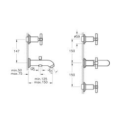 Artema A4083226 Juno Ankastre Banyo Bataryası Bakır (El Duşu Çıkışlı - Sıva Üstü Grubu)