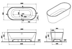 Vitra 65380006000 Geo 180x80 FS Oval KlıSif+Ayak Dış.GT