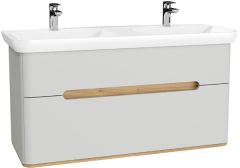 Vitra 65991 Sento Lavabo Dolabı 130 Cm Çift Çekmece,Çift Hazne M.Açık Gri