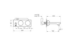 VitrA A42846 İstanbul Ankastre Lavabo Bataryası Kısa (sıva üstü grubu)