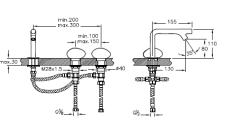 Vitra A41807 İstanbul Lavabo Bataryası Krom Üç Delikli