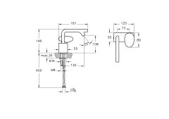 VitrA A41826 İstanbul Lavabo Bataryası Krom