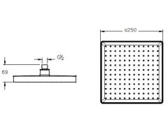 Artema A4591374 Core Square Duş Başlığı (250 mm) Soft Altın