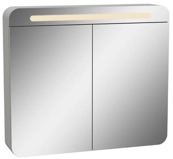 Vitra 66001 Sento Aydınlatmalı Dolaplı Ayna 80 Cm M.Açık Gri
