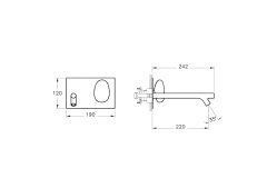 VitrA A42231 İstanbul Ankastre Lavabo Bataryası (sıva üstü grubu) Uzun