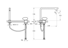 VitrA A42304 İstanbul Lavabo Bataryası 2 Delikli Lavabolar İçin, Krom