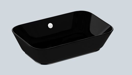 VitrA  Geo Tezgah Üstü Lavabo 60 cm Parlak Siyah 7425B070-0012