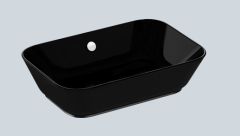 VitrA  Geo Tezgah Üstü Lavabo 60 cm Parlak Siyah 7425B070-0012