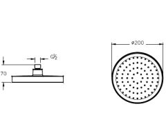 Artema A45904 Base Round Duş Başlığı (200 mm) Krom