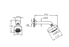 VitrA A48006 İstanbul Duş başlığı (Duvardan)