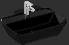 VitrA GeoTezgah Üstü Lavabo 60 cm Parlak Siyah 7426B070-0001