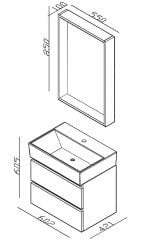 Lineart Plaza 60 cm Banyo Dolabı + Ledli Ayna