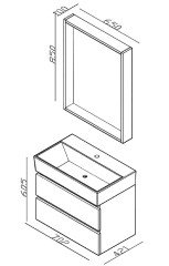 Lineart Plaza 70 cm Banyo Dolabı + Ledli Ayna