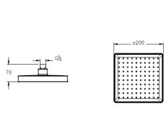 Artema A4590536 Base Squara Duş Başlığı (200 mm) Mat Siyah