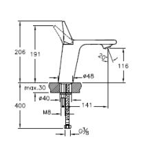 VitrA A42329 Memoria Lavabo Bataryası Krom